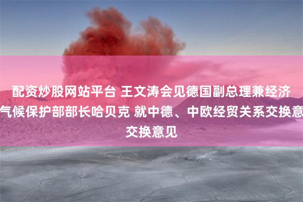 配资炒股网站平台 王文涛会见德国副总理兼经济和气候保护部部长哈贝克 就中德、中欧经贸关系交换意见