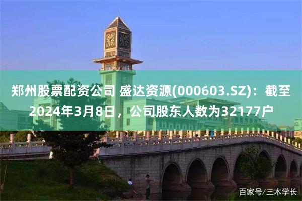 郑州股票配资公司 盛达资源(000603.SZ)：截至2024年3月8日，公司股东人数为32177户