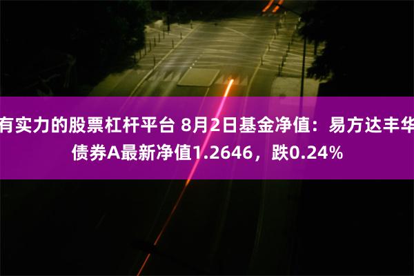 有实力的股票杠杆平台 8月2日基金净值：易方达丰华债券A最新净值1.2646，跌0.24%