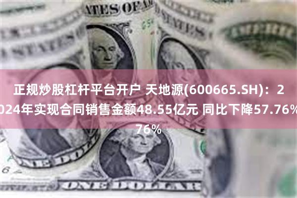 正规炒股杠杆平台开户 天地源(600665.SH)：2024年实现合同销售金额48.55亿元 同比下降57.76%